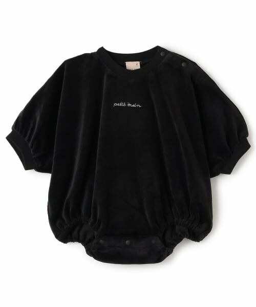 petit main / プティマイン ロンパース | ドルマンロンパース（黒）