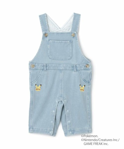 petit main / プティマイン ベビー・キッズウエア | 【モンポケ】モチーフサロペット（ブルー）