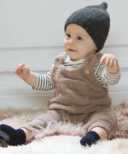 petit main / プティマイン ベビー・キッズウエア | もこもこクマサロペセット | 詳細1