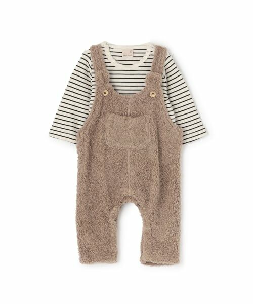 petit main / プティマイン ベビー・キッズウエア | もこもこクマサロペセット | 詳細4