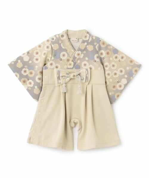 petit main / プティマイン ロンパース | BOYS袴カバーオール（ベージュ）