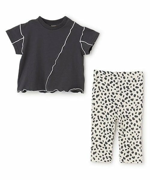 petit main / プティマイン ベビー・キッズウエア | アニマル柄セットアップ（黒）