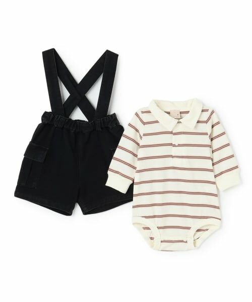 petit main / プティマイン ベビー・キッズウエア | サスつきカーゴパンツセット | 詳細3