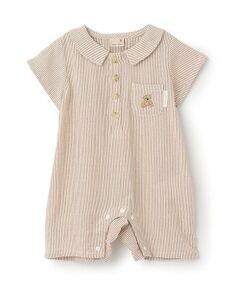 petit main / プティマイン ロンパース | 半袖シャツカバーオール