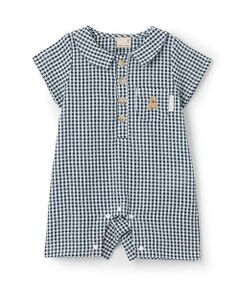 petit main / プティマイン ロンパース | 半袖シャツカバーオール