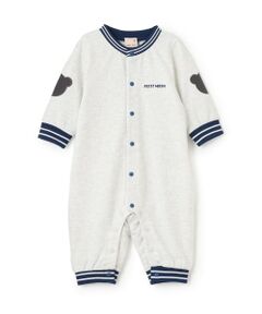 petit main / プティマイン ロンパース | 配色ラインリブカバーオール