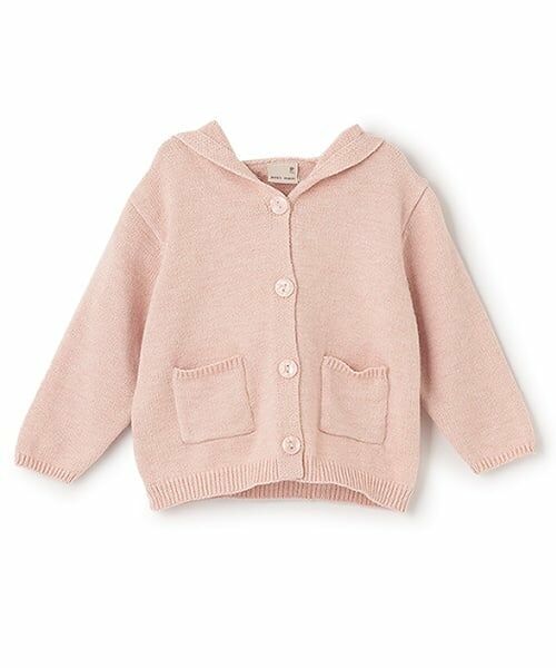 petit main / プティマイン ベビー・キッズウエア | アニマルカーディガン（ピンク）