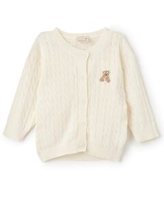 petit main / プティマイン ベビー・キッズウエア | くま刺しゅうカーディガン
