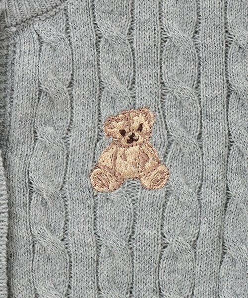 petit main / プティマイン ベビー・キッズウエア | くま刺しゅうカーディガン | 詳細5