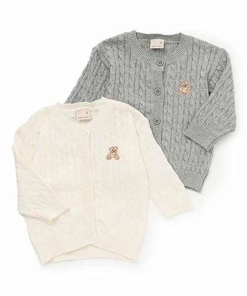 petit main / プティマイン ベビー・キッズウエア | くま刺しゅうカーディガン | 詳細9