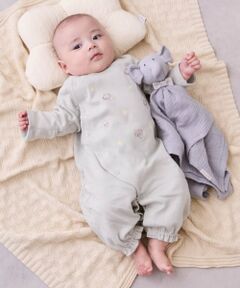 petit main / プティマイン ロンパース | 【オーガニック】アニマル刺しゅう2WAYオール