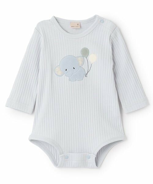 petit main / プティマイン ロンパース | 【弱酸性】アニマルモチーフロンパース（ブルー グレー）