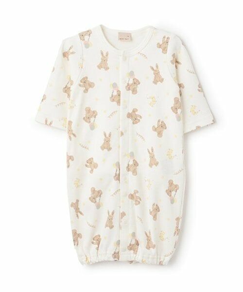 petit main / プティマイン ロンパース | 【肌着つき】動物柄2WAYオール（オフ ホワイト）