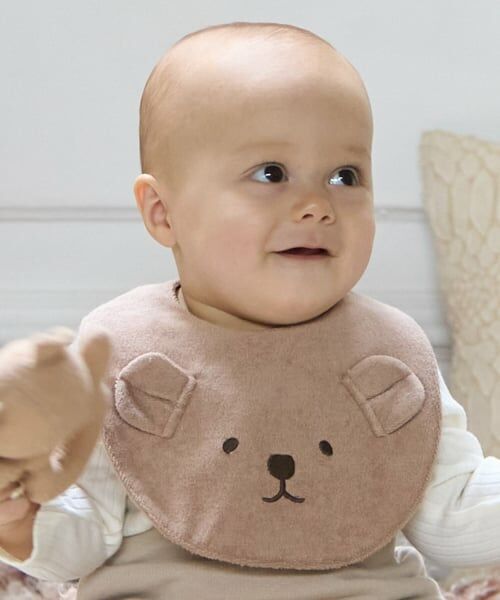 petit main / プティマイン スタイ・ビブ | 【防水】アニマルスタイ（茶）