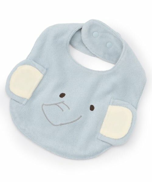 petit main / プティマイン スタイ・ビブ | 【防水】アニマルスタイ（ブルー グレー）