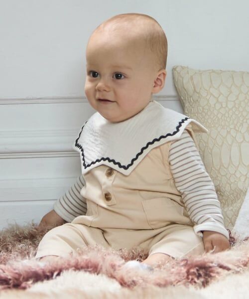 petit main / プティマイン スタイ・ビブ | 【防水】ライン入り星スタイ | 詳細1