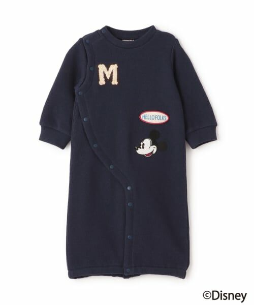 petit main / プティマイン ロンパース | 【Disney】【リンク】ワッペン2WAYオール（紺）
