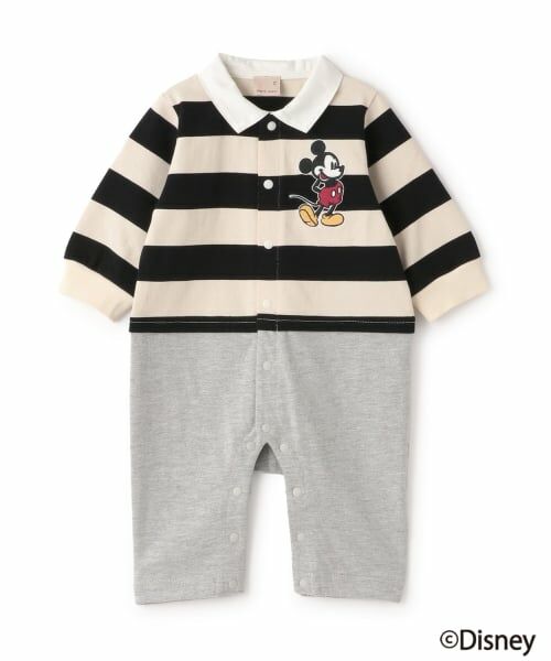 petit main / プティマイン ロンパース | 【Disney】【リンク】ラガーカバーオール（黒）