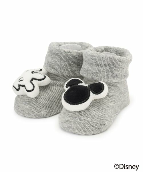petit main / プティマイン ベビー・キッズウエア | 【DIsney】モチーフカップソックス（トップ グレー）