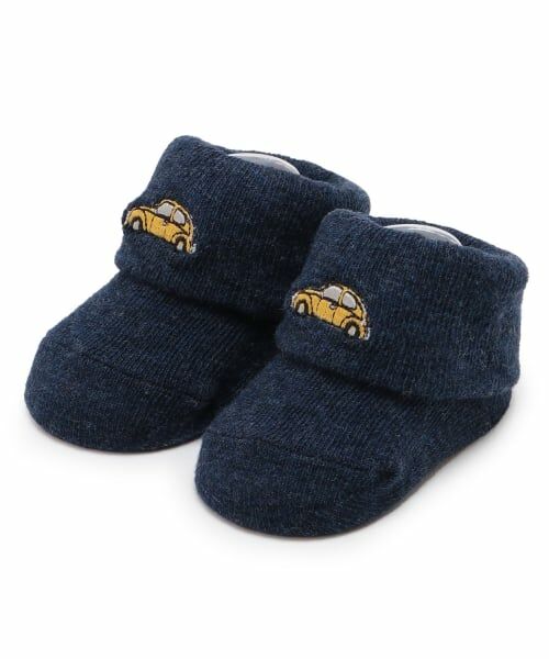 petit main / プティマイン ベビー・キッズウエア | 【POLO BCS】くるま刺繍カップソックス（紺）