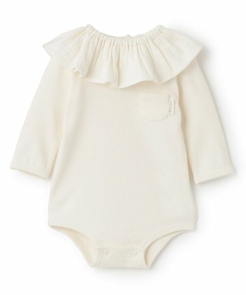 petit main / プティマイン ロンパース | スタイつきロンパース（アイボリー）