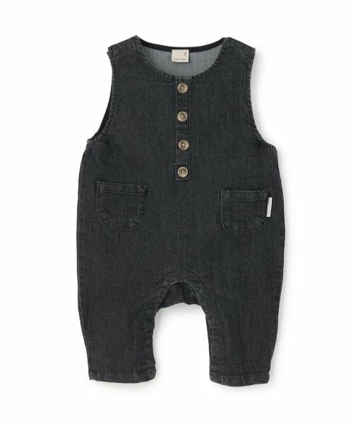 petit main / プティマイン ベビー・キッズウエア | デニムサロペット（黒）