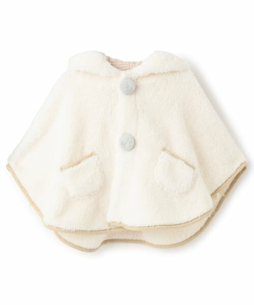 petit main / プティマイン ベビー・キッズウエア | 【抗菌防臭】2WAYアニマルボアケープ（アイボリー）