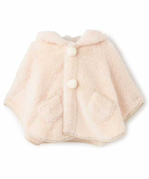 petit main / プティマイン ベビー・キッズウエア | 【抗菌防臭】2WAYアニマルボアケープ（ライト ピンク）