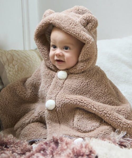 petit main / プティマイン ベビー・キッズウエア | 【抗菌防臭】2WAYアニマルボアケープ | 詳細1