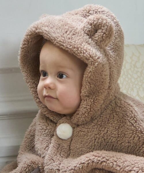 petit main / プティマイン ベビー・キッズウエア | 【抗菌防臭】2WAYアニマルボアケープ | 詳細2