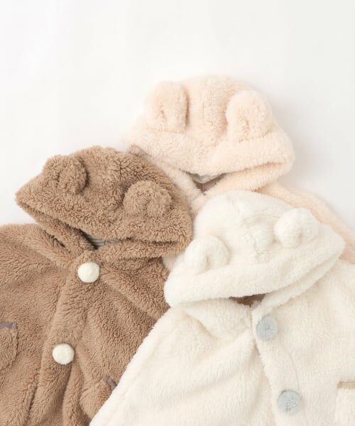 petit main / プティマイン ベビー・キッズウエア | 【抗菌防臭】2WAYアニマルボアケープ | 詳細9