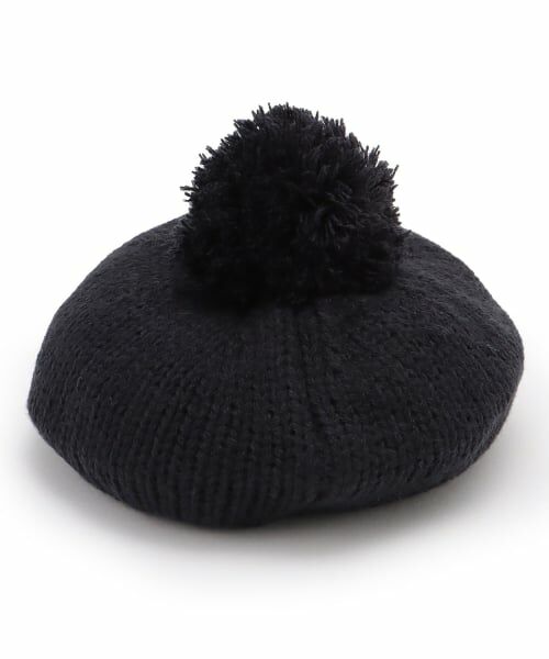 petit main / プティマイン ベビー・キッズグッズ | ポンポンつきベレー帽（紺）
