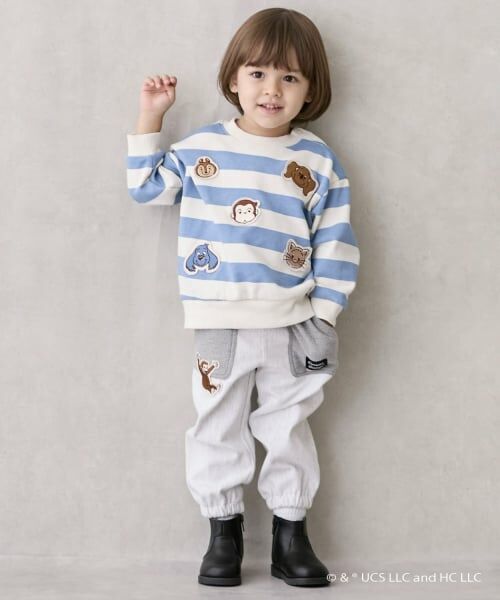 petit main / プティマイン その他パンツ | 【おさるのジョージ】カットロングパンツ（シロ杢）