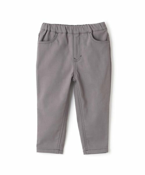 petit main / プティマイン その他パンツ | 裏起毛のびのびストレッチパンツ(グレー)