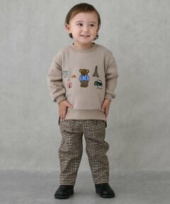 petit main / プティマイン その他パンツ | チェックのびのび起毛ストレッチパンツ