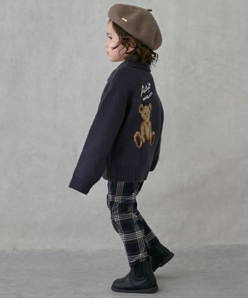 petit main / プティマイン その他パンツ | チェックのびのび起毛ストレッチパンツ | 詳細1