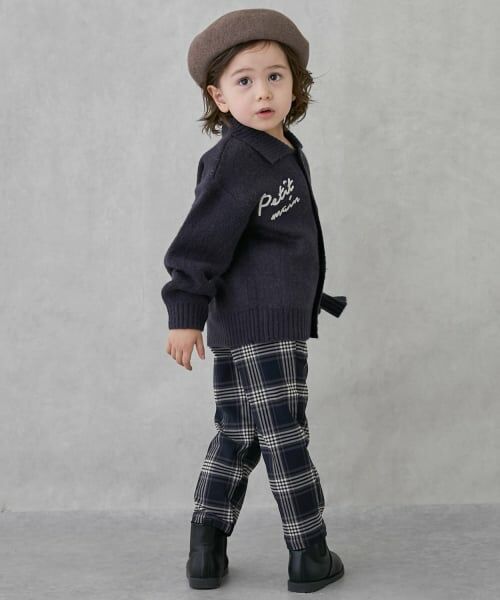 petit main / プティマイン その他パンツ | チェックのびのび起毛ストレッチパンツ | 詳細2
