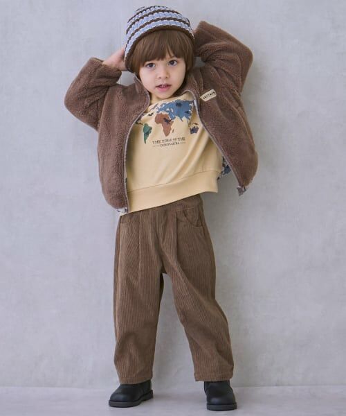 petit main / プティマイン その他パンツ | ゆるシルエットタックパンツ（茶）