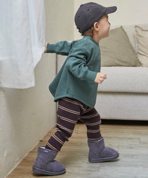 petit main / プティマイン その他パンツ | 【ウォッシャブル】マルチボーダーニットレギパン | 詳細1