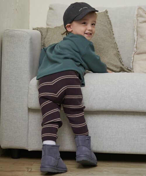 petit main / プティマイン その他パンツ | 【ウォッシャブル】マルチボーダーニットレギパン | 詳細2