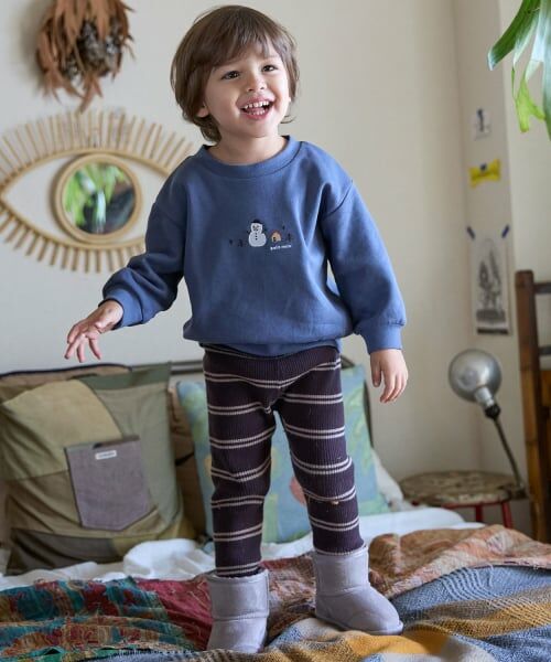 petit main / プティマイン その他パンツ | 【ウォッシャブル】マルチボーダーニットレギパン | 詳細3