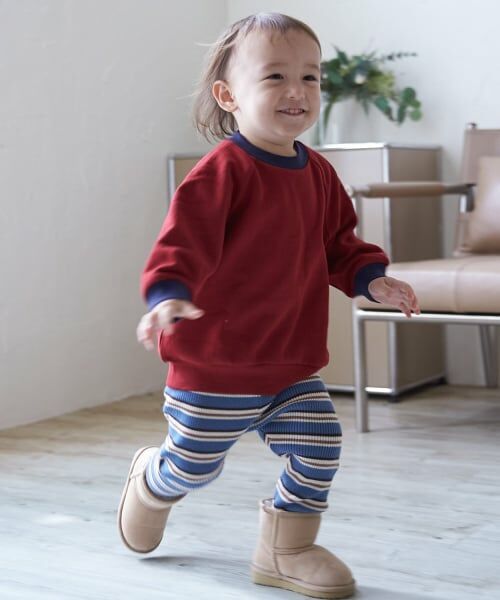 petit main / プティマイン その他パンツ | 【ウォッシャブル】マルチボーダーニットレギパン | 詳細5