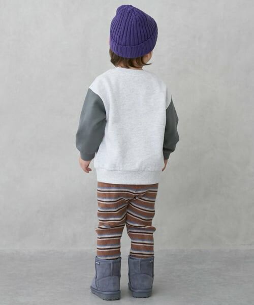 petit main / プティマイン その他パンツ | 【ウォッシャブル】マルチボーダーニットレギパン | 詳細8