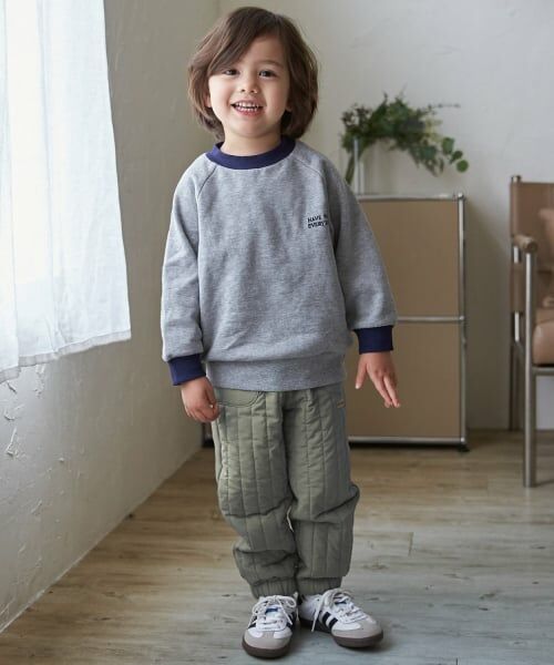 petit main / プティマイン その他パンツ | 切り替えキルティングパンツ（カーキ）