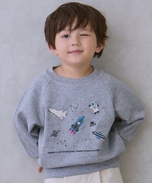 petit main / プティマイン スウェット | 【プティプラ】BOYSトレーナー（トップ グレー）