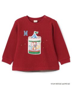 petit main / プティマイン Tシャツ | 【おさるのジョージ】接結アップリケ長袖Tシャツ