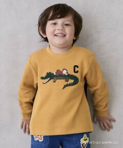 petit main / プティマイン Tシャツ | 【おさるのジョージ】接結アップリケ長袖Tシャツ