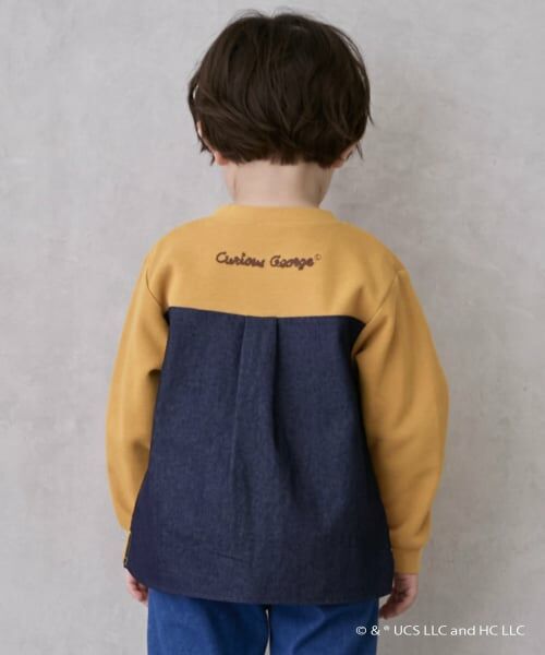 petit main / プティマイン Tシャツ | 【おさるのジョージ】接結アップリケ長袖Tシャツ | 詳細1