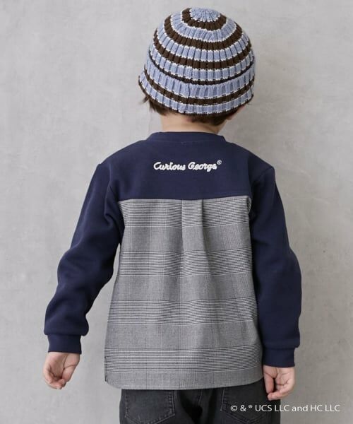 petit main / プティマイン Tシャツ | 【おさるのジョージ】接結アップリケ長袖Tシャツ | 詳細4