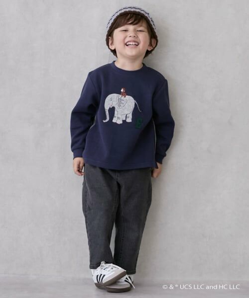 petit main / プティマイン Tシャツ | 【おさるのジョージ】接結アップリケ長袖Tシャツ | 詳細5